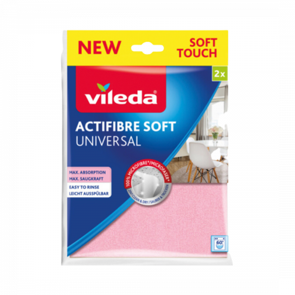 407232 Vileda Actifibre Soft Universal, Microfaser Allzwecktuecher, 2 Stueck